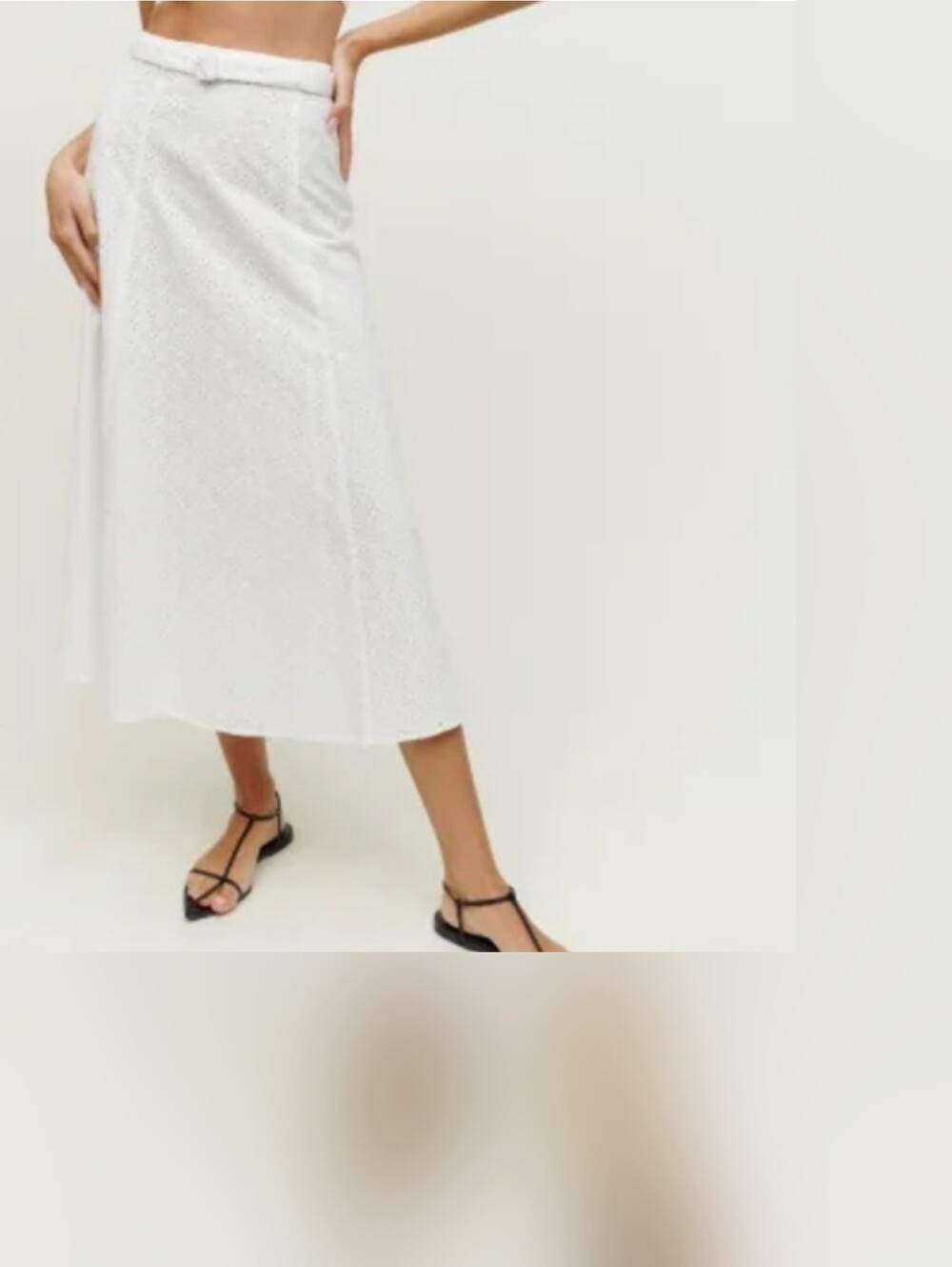 Reformation Women's Cole Eyelet Embroidered Smocked Top Skirt Set White Size 2 - Picture 3 of 14